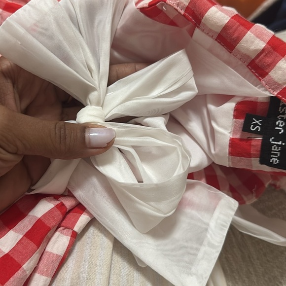 SISTER JANE Love Note Gingham Midi Dress In Red And White size XS - Picture 10 of 13